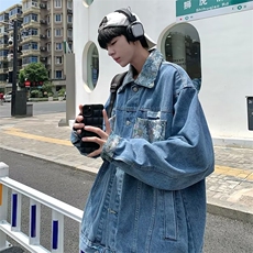 男秋季外套潮牌街头牛仔刺绣夹克JN101P65，男装夹克，星座1116-2