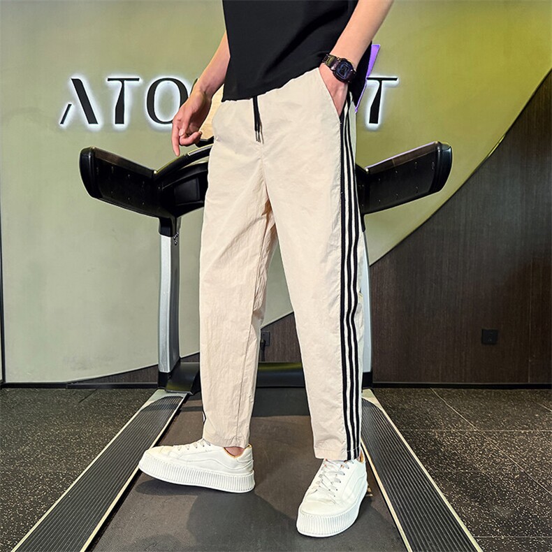 夏季新款社会小伙冰丝休闲裤子男条纹长裤店主风2254-P58,男装休闲裤,星座313B-2(原星座309A-2)