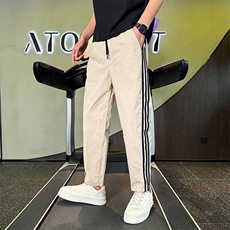 夏季新款社会小伙冰丝休闲裤子男条纹长裤店主风2254-P58，男装休闲裤，星座313B-2(原星座309A-2)