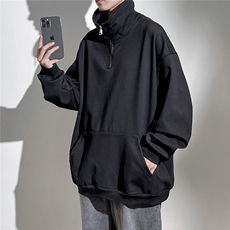 360克重磅冲锋衣内胆半拉链翻领POLO衫高领卫衣男WY77077P65控88，男装卫衣，星座226-1