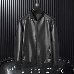 2023秋冬社会小伙PU皮衣男生机车皮夹克帅气休闲外套 LE6601-P85图片