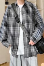 春季衬衫新款宽松休闲男女同款衬衣XZ102B-1-CS2511P55，男装衬衫，星座102B-1