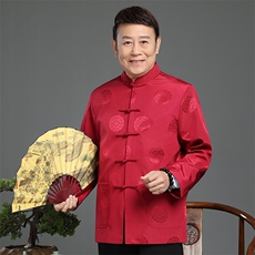 春季新款中青年唐装男长袖老年夹克外套爸爸装外套YDJ337-P110，男装夹克，星座1105-3