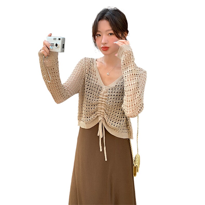 2024年秋装慵懒风松驰感针织毛衫配背心连衣裙两件套,女装套装/套裙,乔米娜