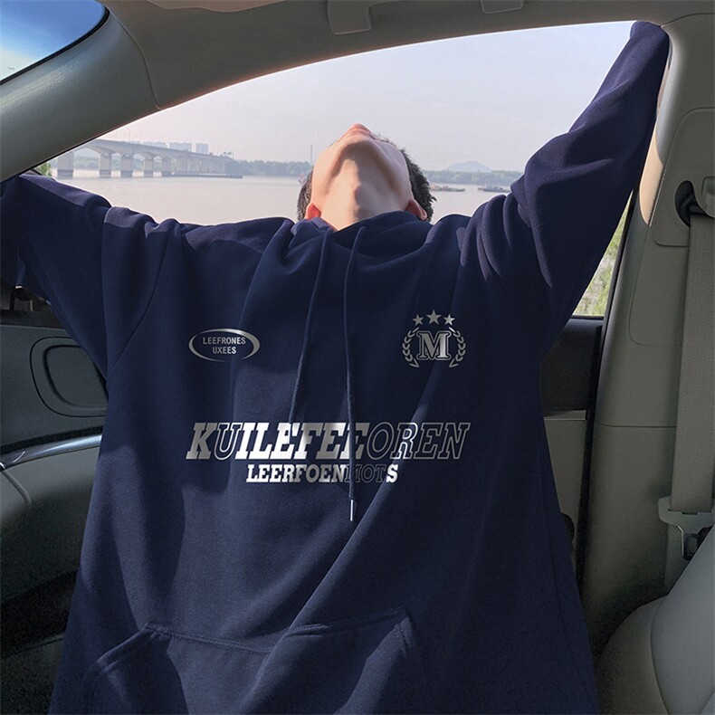抖音得物供货可提供视频秋冬重磅美式宽松连帽卫衣DL2029,男装卫衣,电商A486