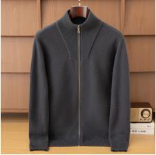 2025年秋季男士加厚高领袖帖拉锁开衫，男装羊绒套衫，鼎坤羊绒