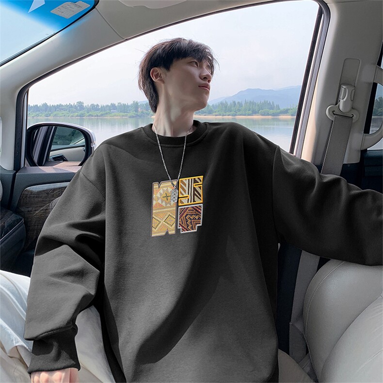 抖音品质秋季新款仿棉圆领卫衣wycm3888-特批28控49,男装卫衣,星座605(原A050)