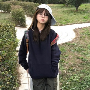抖音得物高品质二开 25秋冬美式重磅宽松纯色连帽贝壳刺绣卫衣W63图片