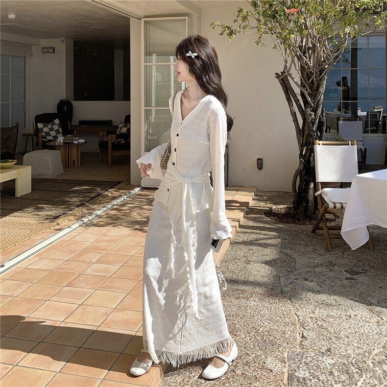 【现货】春季新品定制轻熟气质带流苏三件套2C300-2570-P165-K268,女装套装/套裙,2C300