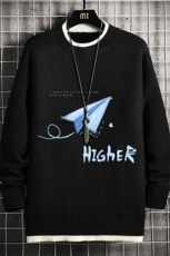 控78假两件毛衣男大码加绒针织衫男毛线衣M80270-P55加绒P70，男装针织衫/毛衣，电商A040A