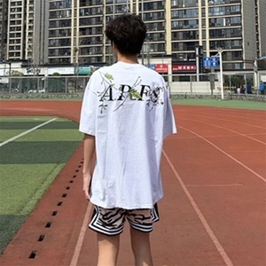 万针全刺绣工艺抖音得物高品质260克重磅纯棉双纱美式高街短袖T恤图片