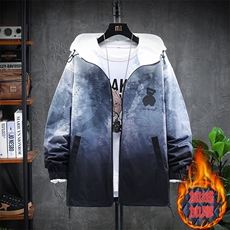 7XL-M连帽棉衣男2023秋冬新款渐变色加厚棉服外套加肥加大码控118，男装棉衣，钱塘717(原712)