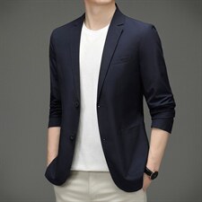 西服外套男春秋季新款商务休闲中年男士宽松翻领上衣薄款男装，男装西服，电商B212（原钱塘6029）