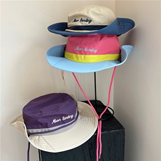 多巴胺刺绣户外登山帽女春夏季大帽檐遮阳防晒薄款渔夫帽子，帽子，星座418-2