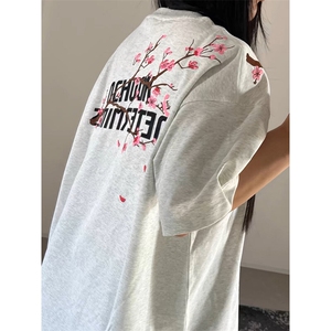万针全刺绣工艺抖音得物高品质260克重磅纯棉双纱美式高街短袖T恤图片