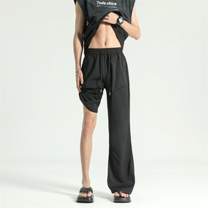 褶皱微喇垂感西裤夏季冰丝凉感高级感休闲长裤504-K199-TP45控78图片