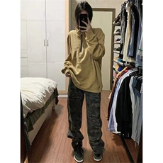 D178-P48美式高街潮牌迷彩休闲工装裤男宽松直筒牛仔裤-网图现货，男装牛仔裤，星座603-2