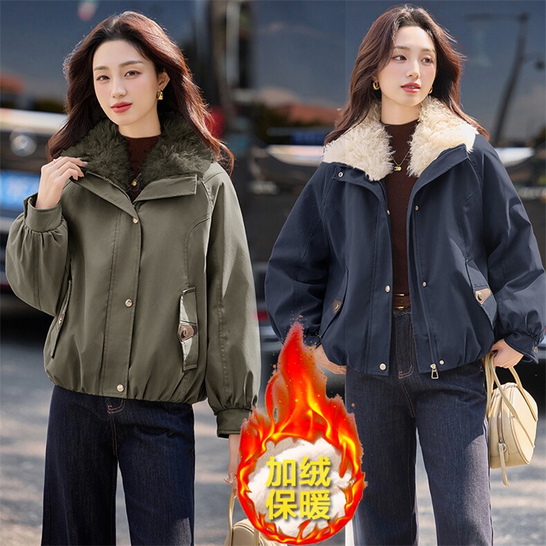 现货秒发2025新款加厚连帽派克服冲锋衣外套防风御寒棉衣棉服,女装派克服,星宇服饰