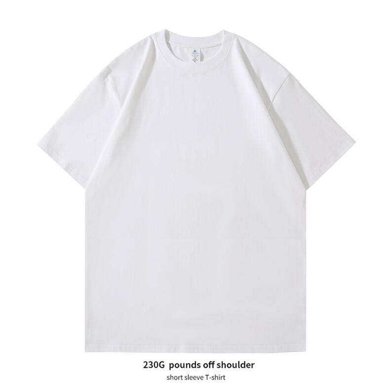 230克纯棉白色圆领短袖夏季潮牌打底衫T恤男情侣装T92309B-3,男装T恤,星座310B-1