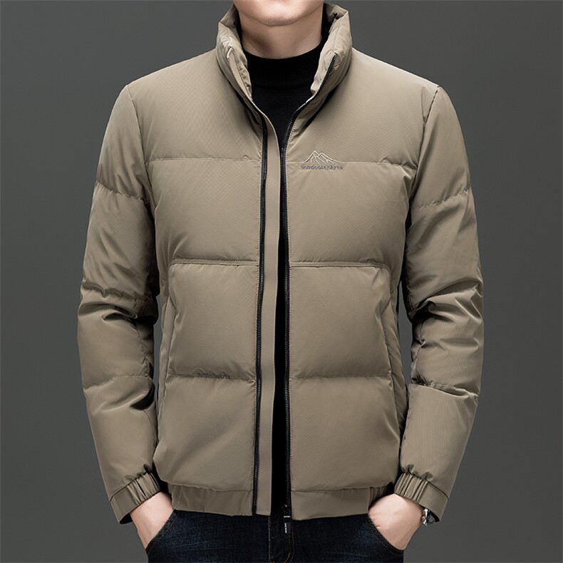 加厚面包服立领羽绒服男短款2026冬季新款中年加厚纯色白鸭绒外套,男装羽绒服,电商B212（原钱塘6029）