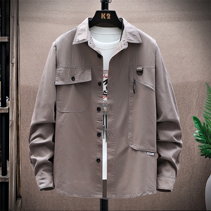 衬衣男新款纯棉工装翻领休闲时尚长袖衬衫XZ310B-3-CY805-P58图片