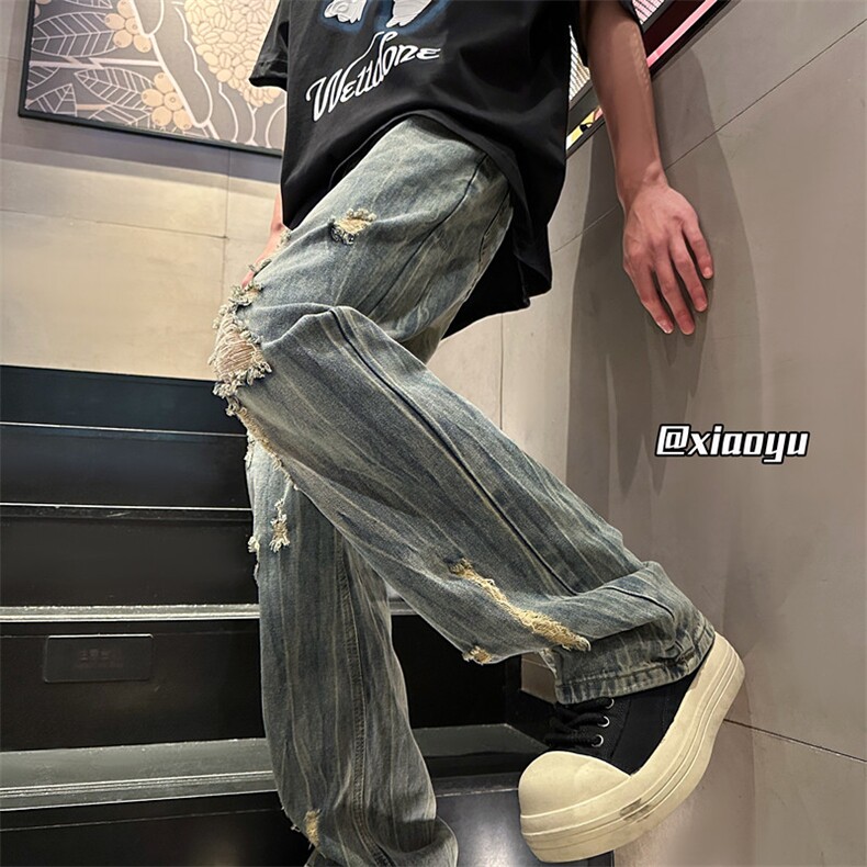 XZ616夏季新款破洞牛仔裤休闲九分裤TY2489P65控78,男装牛仔裤,星座512A（原616）