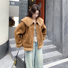 新品有货！软糯拼接皮毛一体2C213-919-P210-K318，女装短外套，2C213