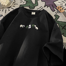 刺绣现货主推竹子熊猫t恤男潮牌夏季纯棉X416B-1-DT873-P25限39，男装T恤，星座416B-1