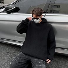 连帽毛衣男款2025秋冬季新款痞帅慵懒宽松针织衫外套MY620-P53，男装针织衫/毛衣，星座308B-2