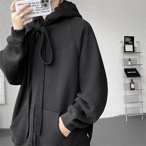 8XL-M 朝牌情侣美式绑带设计连帽卫衣宽松开衫外套男女WY35P58图片