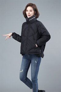 立领棉衣女短款2021新款秋冬中年妈妈小棉袄百搭加厚外套羽绒棉服图片