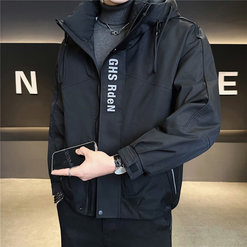 9817-P238-M-3XL标50绒店主风冬季户外冲锋衣休闲字母羽绒服男,男装夹克,电商B255