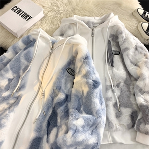 暖光平铺/直播 假两件连帽羊羔毛外套棉衣不夹棉 M6061-P138控178图片