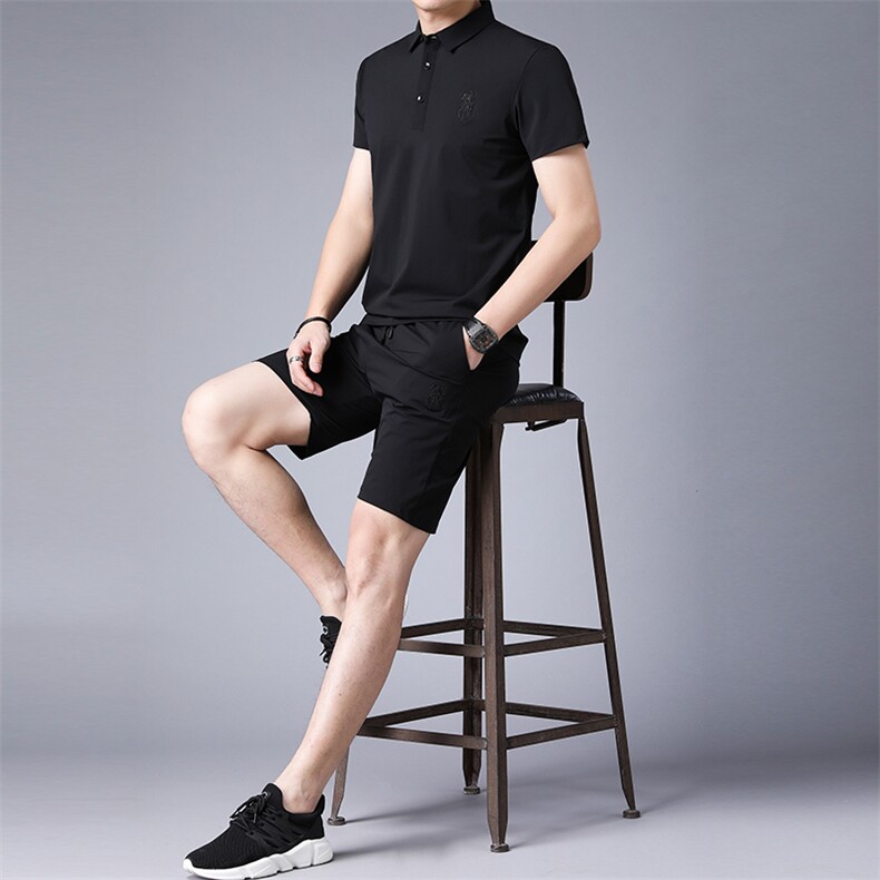 2023夏季青年运动套装短袖薄款两件套T恤休闲运动服夏装百搭男装,男装休闲套装,电商B212（原钱塘6029）
