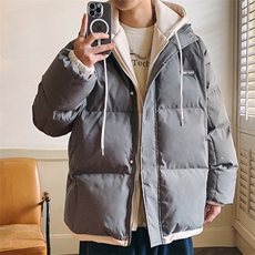 冬季宽松/假两件连帽休闲外套潮加厚棉衣XZ102B-1M6628-P110，男装棉衣，星座102B-1