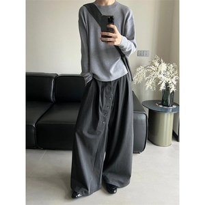 【有货】BK68CC-特P50 环形纽扣西裤男女款设计感裤子图片