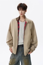 美式复古棒球服外套男春秋季潮牌拉链立领夹克宽松上衣服JK005，男装夹克，电商B312
