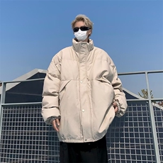 皮棉衣男韩版潮流宽松加厚保暖2024冬季新款ins棉服外套MF249-P89，男装棉衣，星座412-3