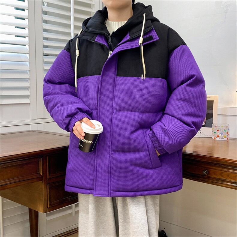 港风冬季新款潮牌棉袄外套加厚棉衣假两件面包服A436-C2366-P110,男装棉衣,电商A436