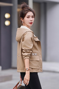 现货！！2024年春装外套女新款气质连帽显瘦上衣休闲夹克图片