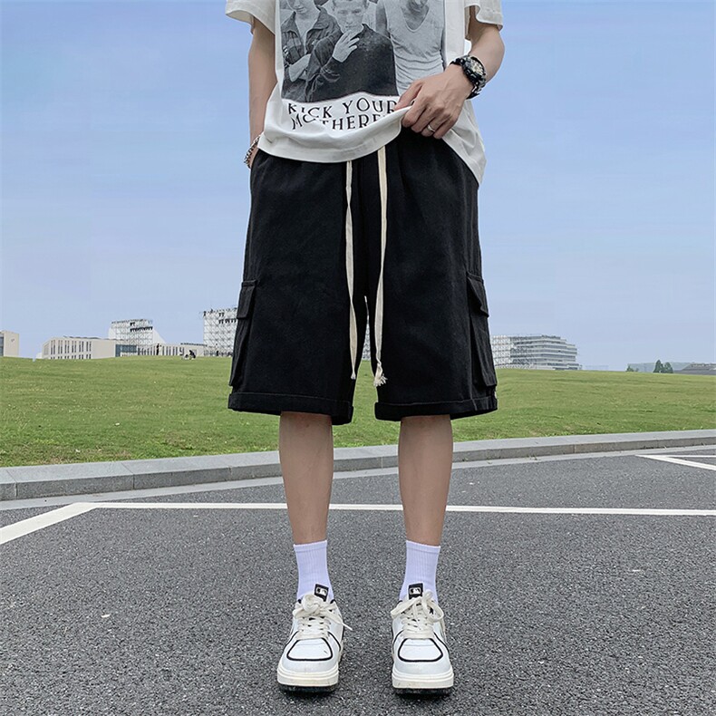 工装短裤男士韩版潮流大口袋夏季2024宽松ins休闲五分裤K5503-P34,男装牛仔裤,星座412-2