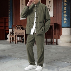 男士外套灯芯绒夹克套装盘扣立领风XZ1512-2501套装-P110，男装夹克，星座1512