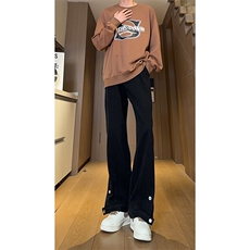 现货复古蓝开衩扣子牛仔裤男美式休闲直筒阔腿裤K5821-P55控78，男装牛仔裤，星座205