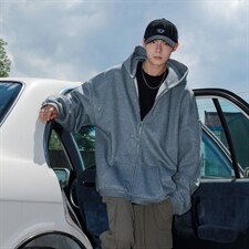 2026港风重磅320克华棉满天星情侣连帽开衫卫衣男KS77864特P68控，男装卫衣，星座227-7