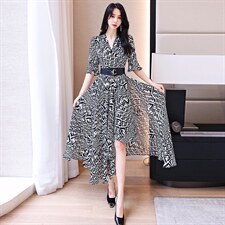 杭州真丝连衣裙2025春季新款妈妈装高端大牌桑蚕丝长袖裙子高级感，女装连衣裙，尚娜萱