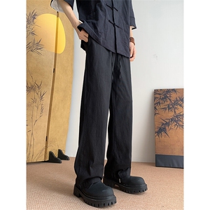 8XL-M 特大码肌理感冰丝薄款休闲裤长裤男宽松百搭情侣裤K919P58图片