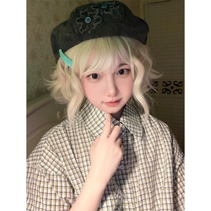 有货 绿色格子衬衫短袖男女夏季vintage美式复古衬衣C120WW-特P45图片