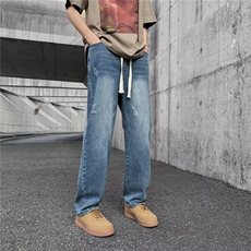 美式个性牛仔裤男韩版潮流痞子帅2026夏季新款ins直筒裤RK221-P39，男装牛仔裤，星座412