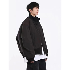 抖音得物美式潮休闲夹克春季立领纯色复古工装加厚棉服外套MF01，男装夹克，电商A443
