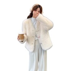 现货白色毛毛小香风外套7698-P195-K288，女装皮草，2C159